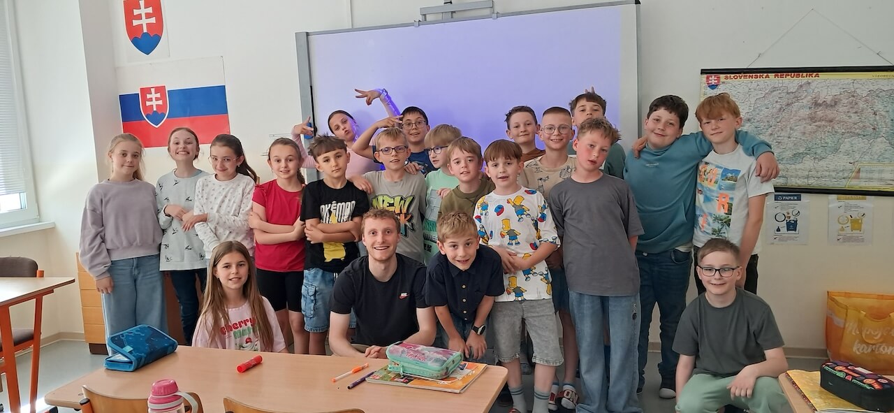 Hodina francuzstiny s triedou zakladnej skoly v Skalitom-Kudlove