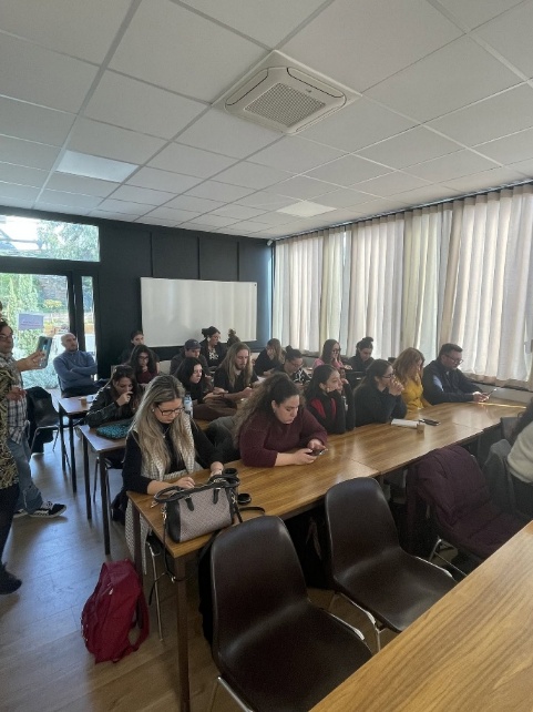 Participants of the Not Just a Game Multiplier Event in a classroom