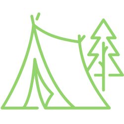 tent in the forest graphics