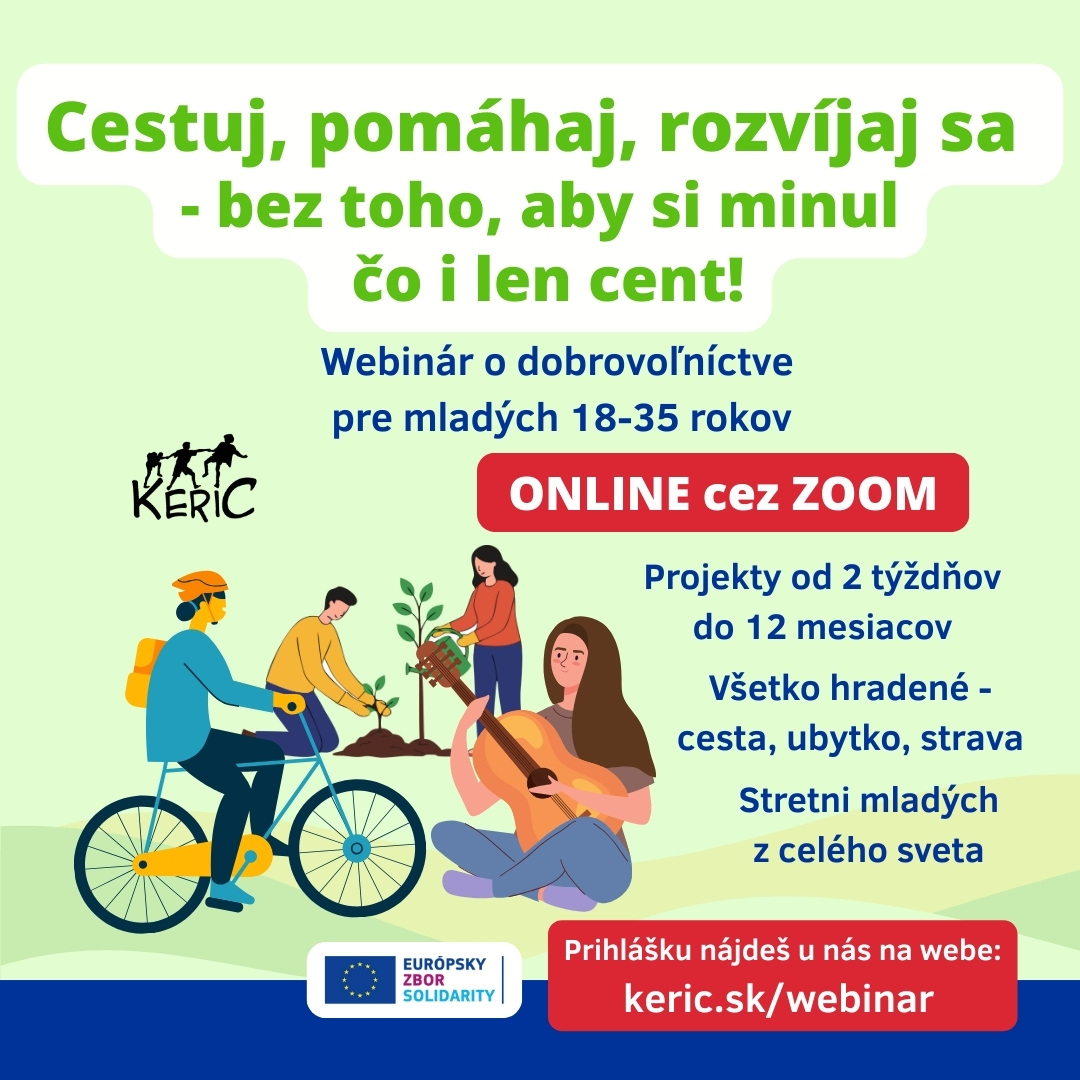 webinar o dobrovolnictve v zahranici plagat